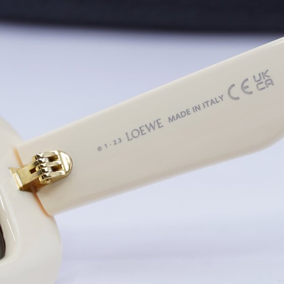 Loewe LW4114IS 25E Rectangle Sunglasses – Ivory/Brown - Picture 7 of 11